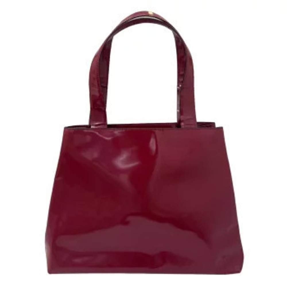 Prada Enamel Tote Bag Red Handbag